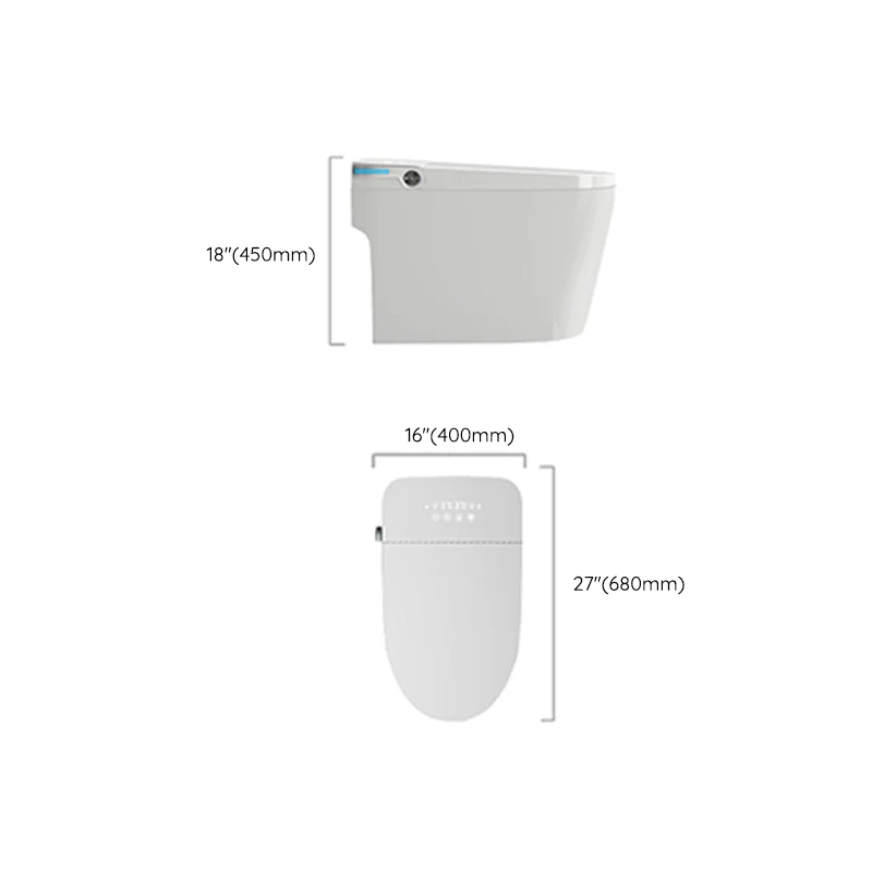 Bidés minimalistas Bidés Inodoro Control de temperatura Bidé con asiento alargado en blanco Clearhalo