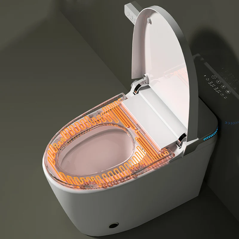 Bidés minimalistas Bidés Inodoro Control de temperatura Bidé con asiento alargado en blanco Clearhalo