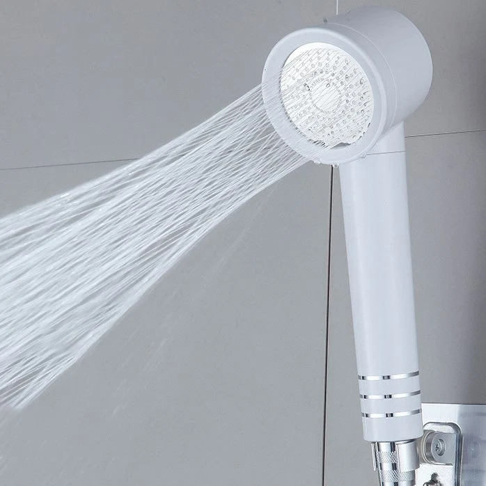 Cabezal de ducha contemporáneo combinado, cabezal de ducha de mano ajustable blanco Clearhalo