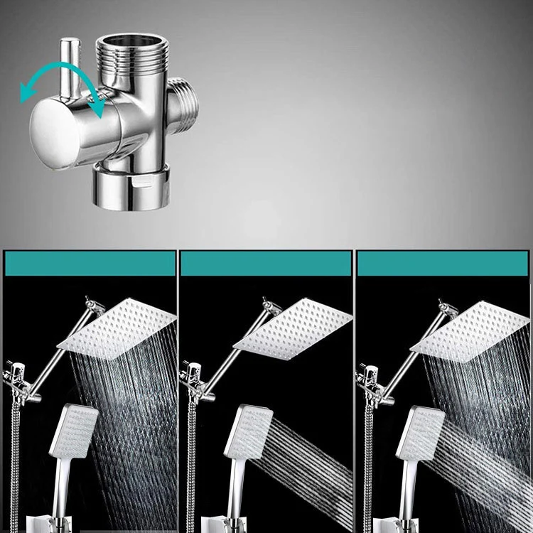 Cabezal de ducha doble abatible, cabezal de ducha cuadrado de arco alto, combinado en cromo Clearhalo