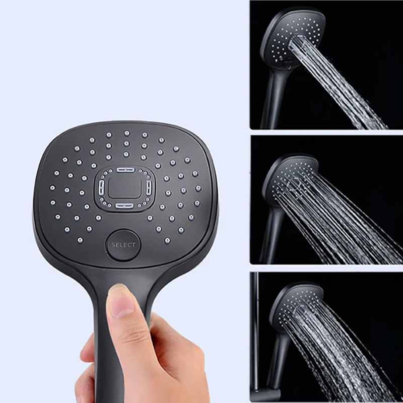 Cabezal de ducha de mano de plástico Cabezal de ducha de flujo de agua ajustable Clearhalo