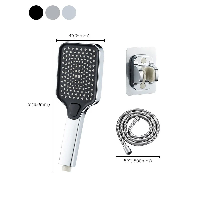 Cabezal de ducha presurizado rectangular Cabezal de ducha de mano con flujo de agua ajustable de 4 posiciones Clearhalo