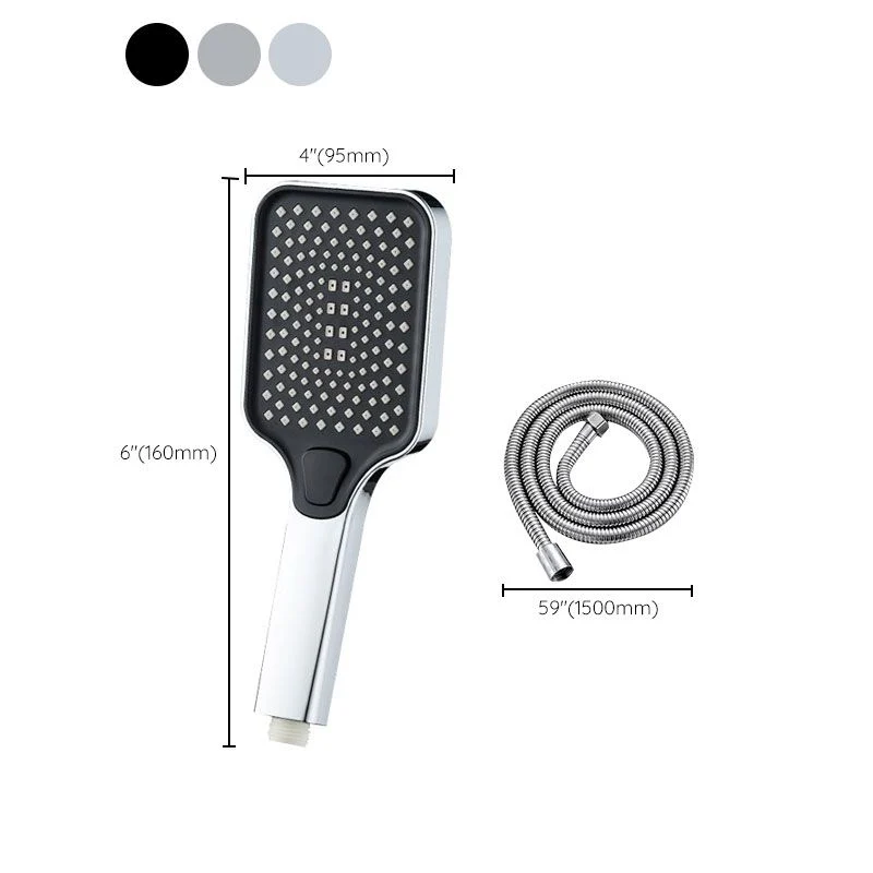 Cabezal de ducha presurizado rectangular Cabezal de ducha de mano con flujo de agua ajustable de 4 posiciones Clearhalo