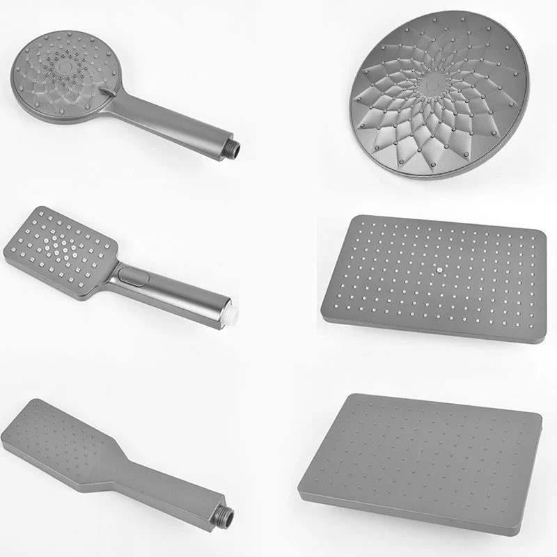 Cabezal de ducha rectangular gris combinado cabezal de ducha con patrón de pulverización estándar Clearhalo