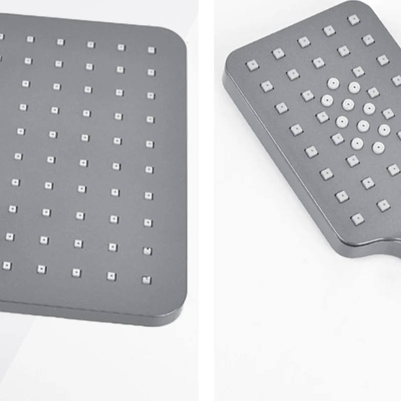 Cabezal de ducha rectangular gris combinado cabezal de ducha con patrón de pulverización estándar Clearhalo