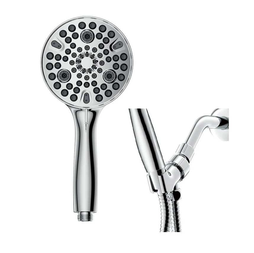 Cabezal de ducha redondo de mano, cabezal de ducha de plástico con bajo consumo de agua Clearhalo