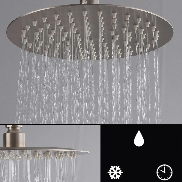 Conjunto de ducha moderno, combinación de ducha montada en la pared con control de temperatura de acero inoxidable Plata C...