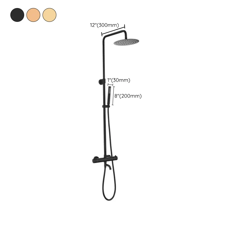 Conjunto de ducha moderno, combinación de ducha montada en la pared con control de temperatura de acero inoxidable Plata C...