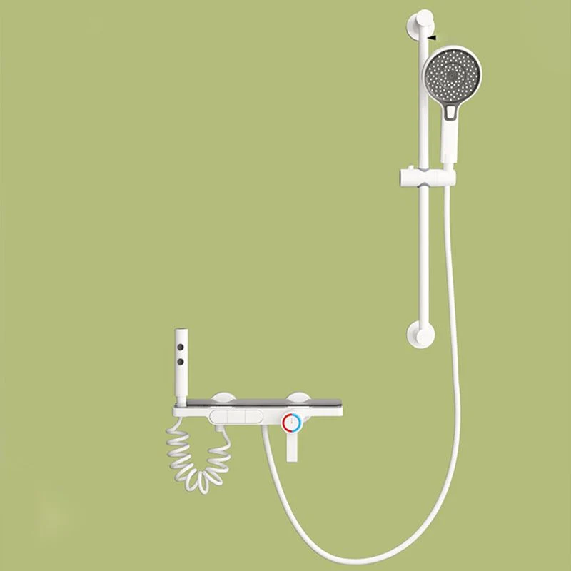 Conjunto de ducha de montaje en pared Combinación de ducha con patrón de rociado ajustable de color sólido Blanco Clearhalo