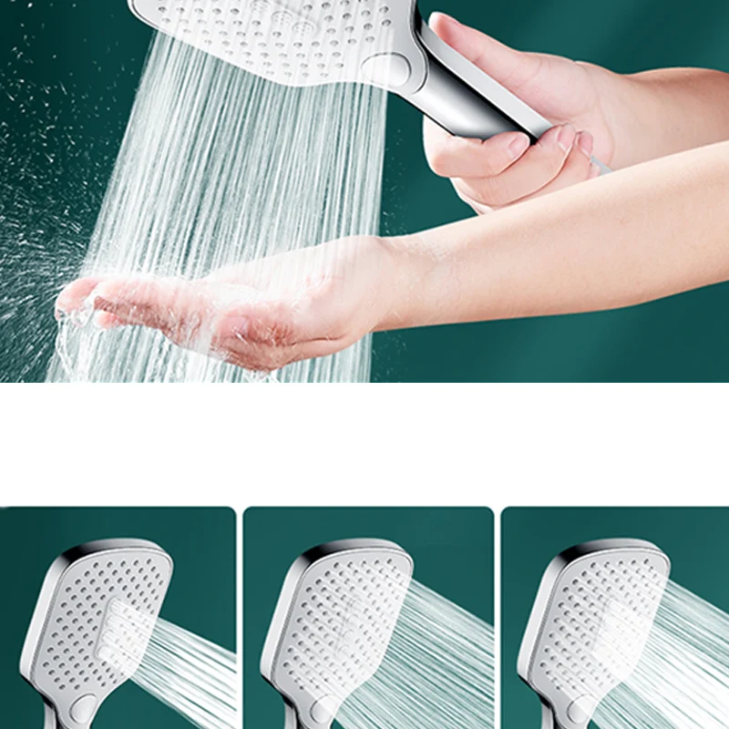 Ducha de mano rectangular autolimpiante Ducha de mano de montaje en pared con patrón de rociado ajustable Clearhalo