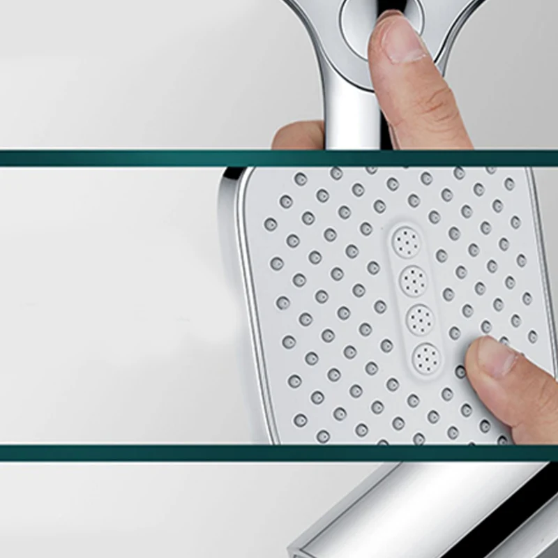 Ducha de mano rectangular contemporánea con 3 chorros Ducha de mano de pared Clearhalo