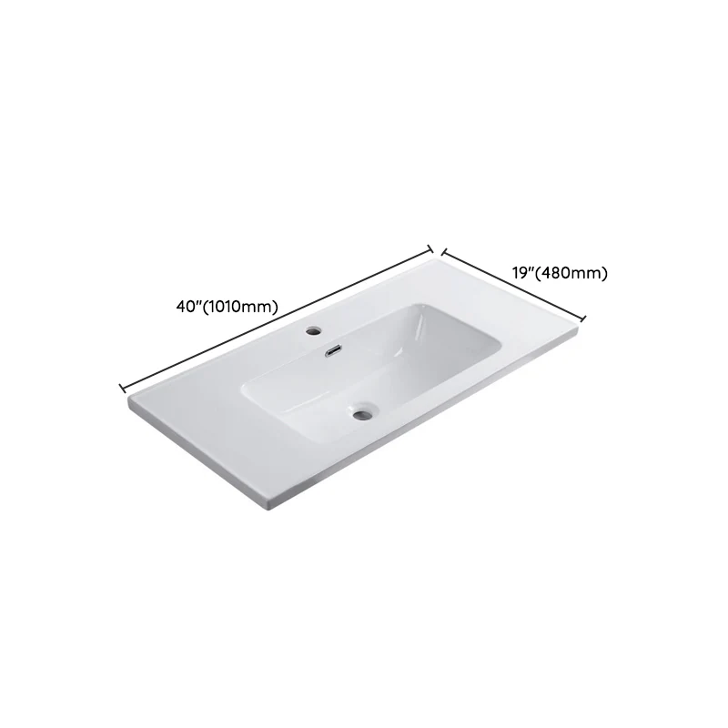 Fregadero de baño moderno Fregadero rectangular (grifo no incluido) Clearhalo