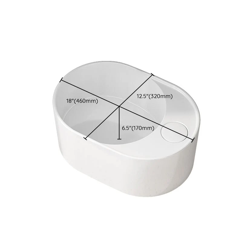 Fregadero de baño de recipiente moderno, porcelana rectangular con rebosadero y lavabo para grifo Clearhalo