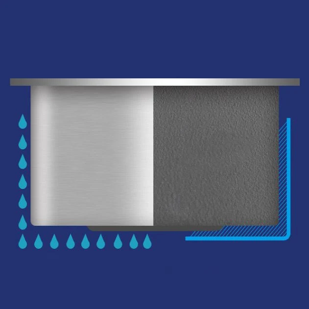 Fregadero de cocina rectangular con 1 orificio, fregadero doble de acero inoxidable Clearhalo