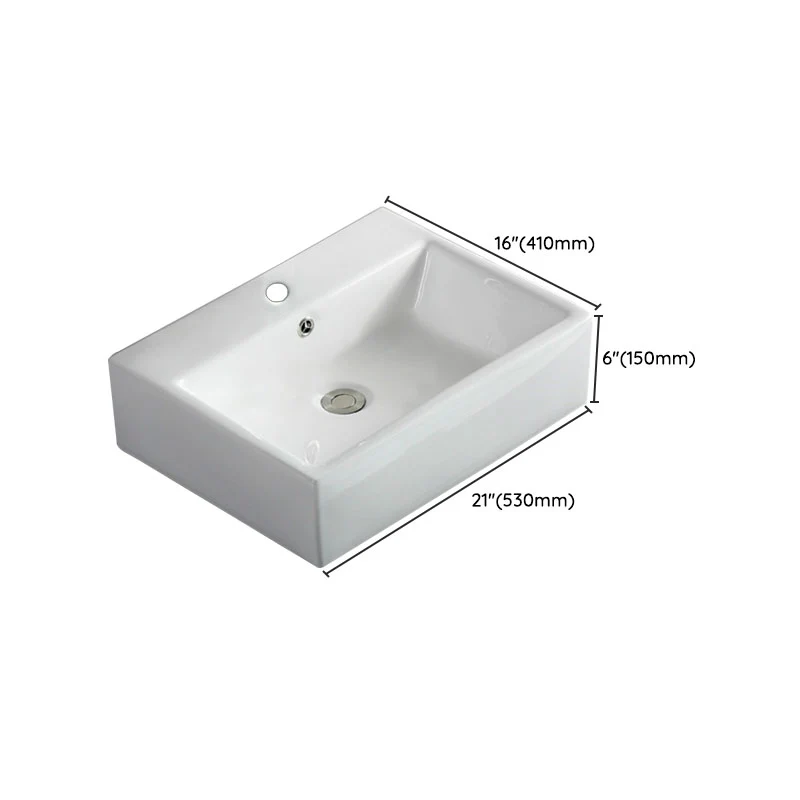 Fregadero tipo recipiente rectangular y redondo en blanco con lavabo sin lavabo artesanal Clearhalo