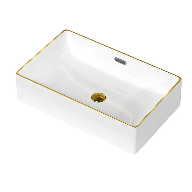 Fregadero tradicional de porcelana rectangular con soporte para lavado y desagüe Clearhalo