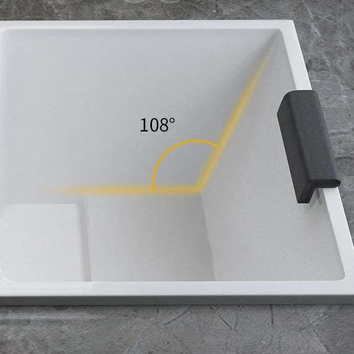 Gota de baño acrílica en bañera rectangular moderna blanca empapada la izquierda Clearhalo
