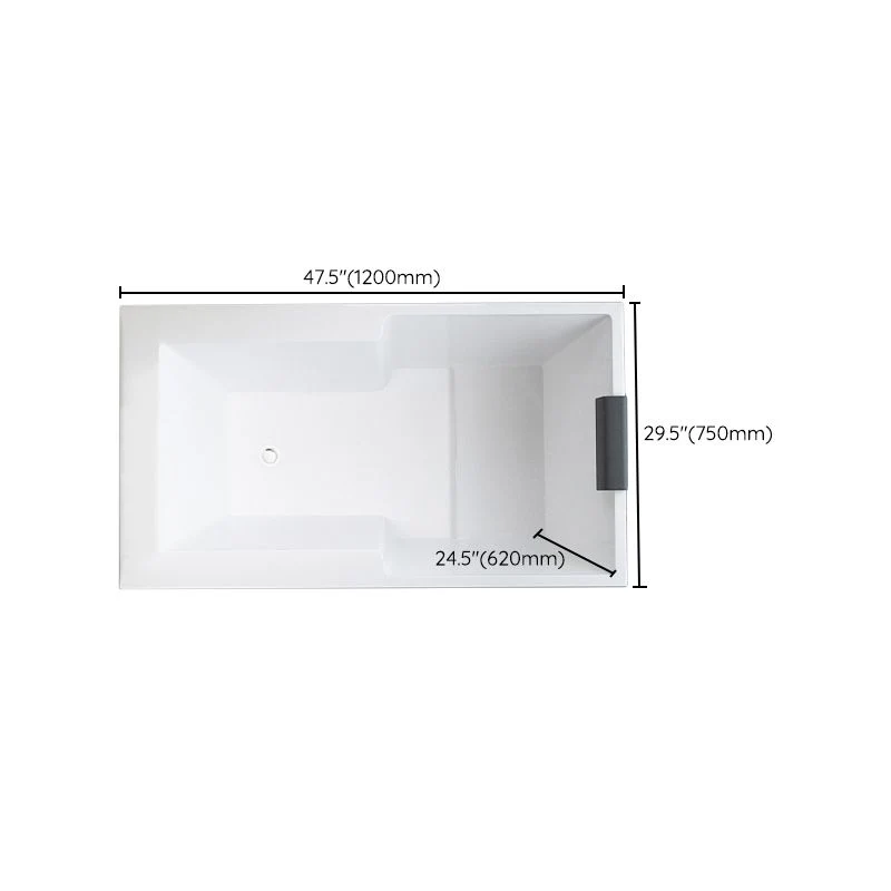 Gota de baño acrílica en bañera rectangular moderna blanca empapada la izquierda Clearhalo