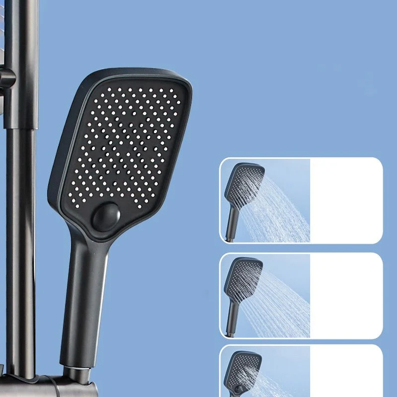 Grifo ajustable moderno, grifo de ducha con flujo de agua, sistema de ducha con manguera de Metal en la pared Negro Clearhalo