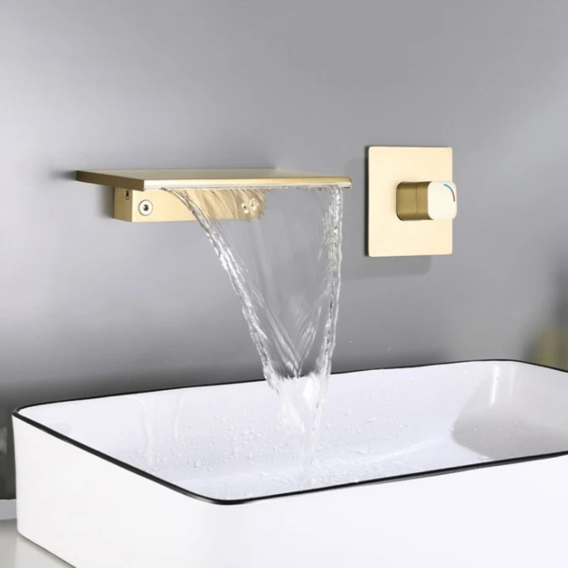 Grifo de bañera con caño en cascada, ajuste de perilla de Metal, grifo de bañera Gris Clearhalo