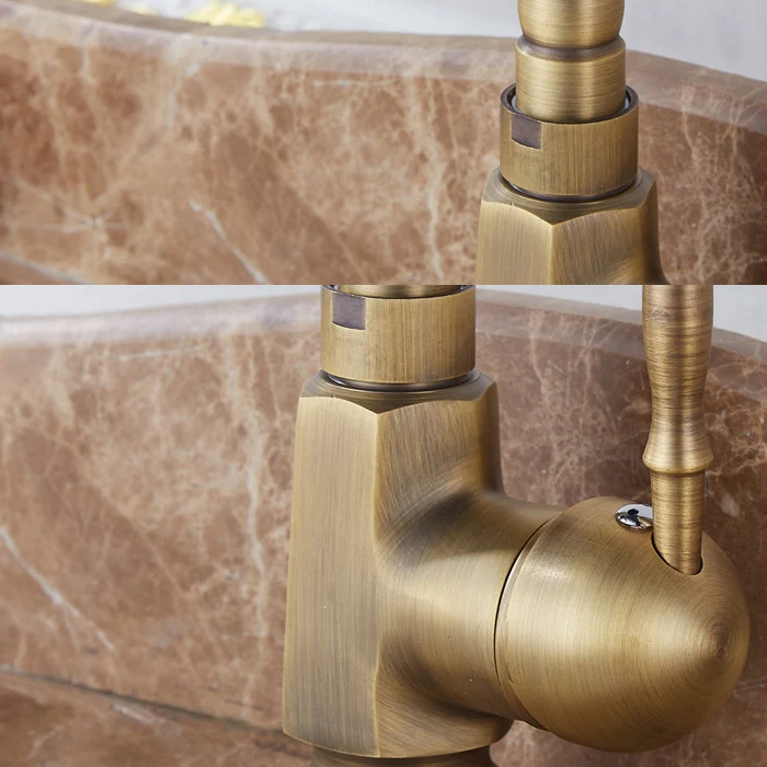 Grifo de barra estándar tradicional Grifo de cocina monomando en oro Clearhalo