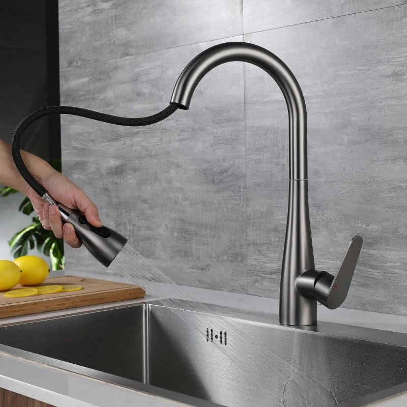 Grifo de cocina abatible Grifo monomando con rociador extraíble Clearhalo
