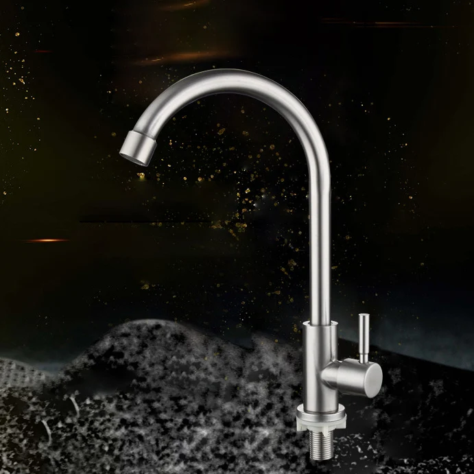 Grifo de cocina con mango de varilla, grifo de cocina inoxidable con control en frío Clearhalo