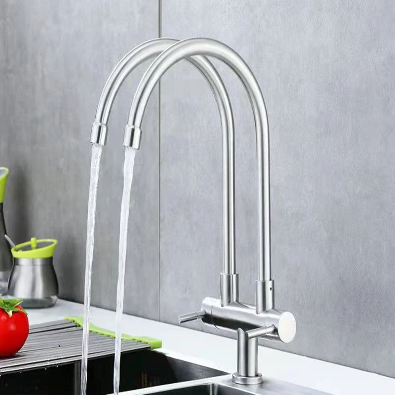 Grifo de cocina de doble manija Grifo de 2 funciones con placa de cubierta Clearhalo