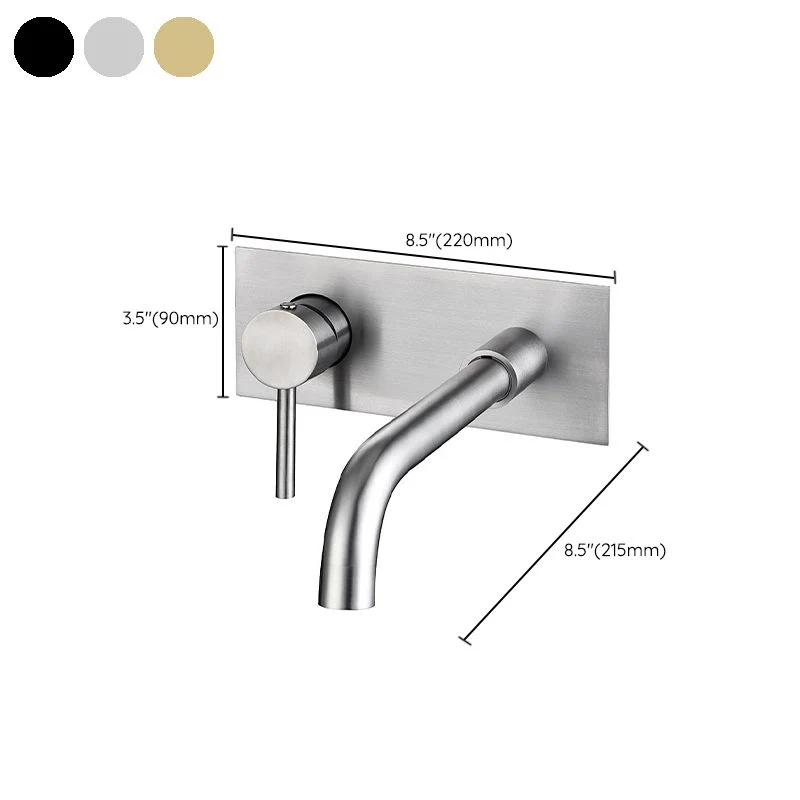 Grifo estilo Glam grifo monomando montado en la pared para baño Plata Clearhalo