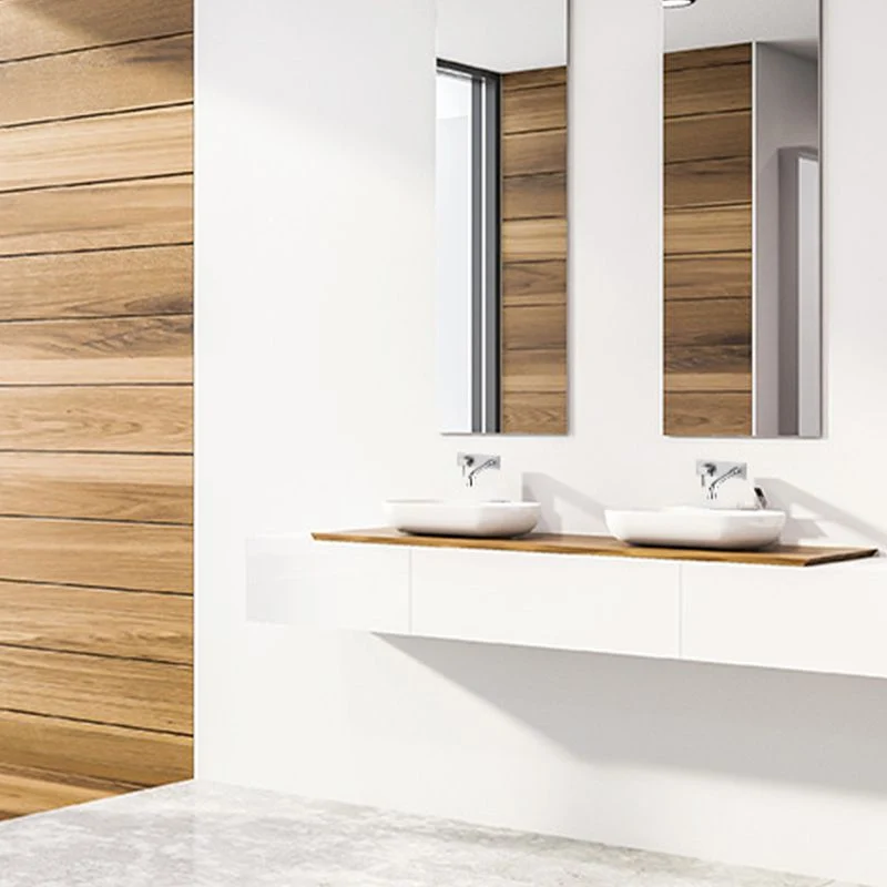 Grifo estilo Glam grifo monomando montado en la pared para baño Plata Clearhalo
