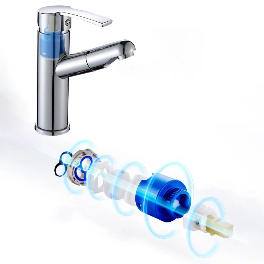 Grifo estilo moderno Grifo monomando para lavabo de baño Plata Clearhalo