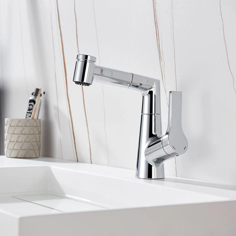 Grifo extraíble moderno con manija monomando para baño Plata Clearhalo