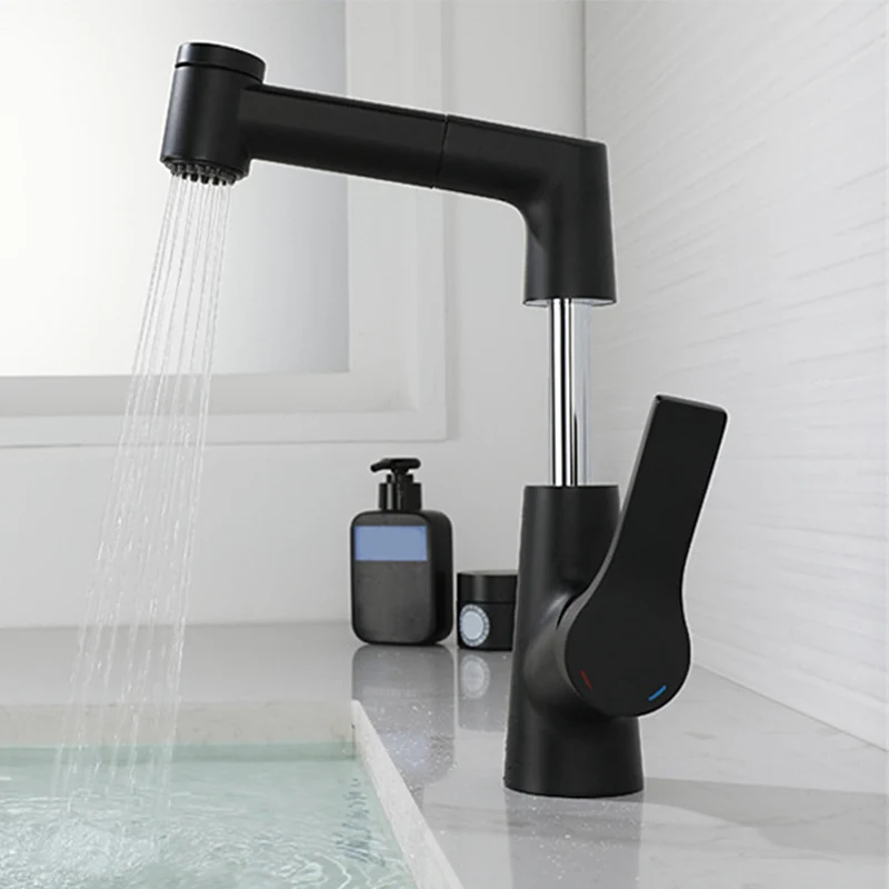 Grifo extraíble moderno con manija monomando para baño Plata Clearhalo