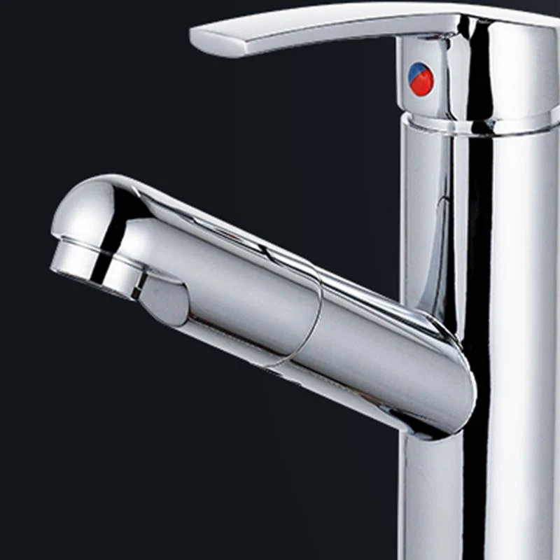 Grifo de juego central extraíble moderno, grifo monomando para recipiente de baño Clearhalo