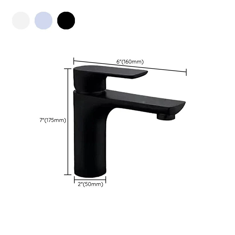 Grifo de lavabo con mango de palanca, grifo de baño moderno circular Blanco Clearhalo