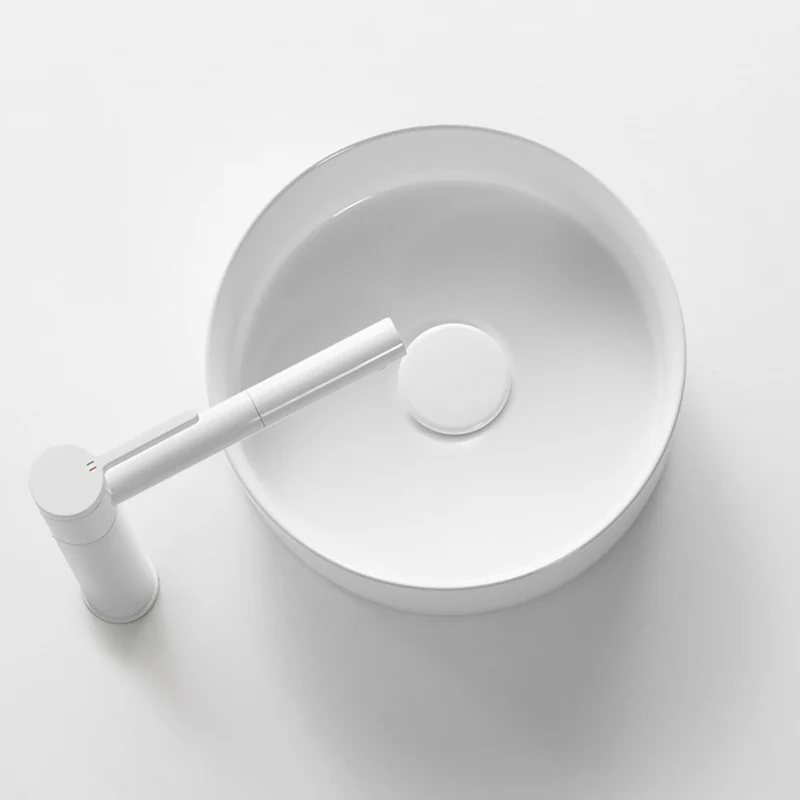 Grifo para lavabo de baño con caño giratorio y grifo de latón monomando Blanco Clearhalo
