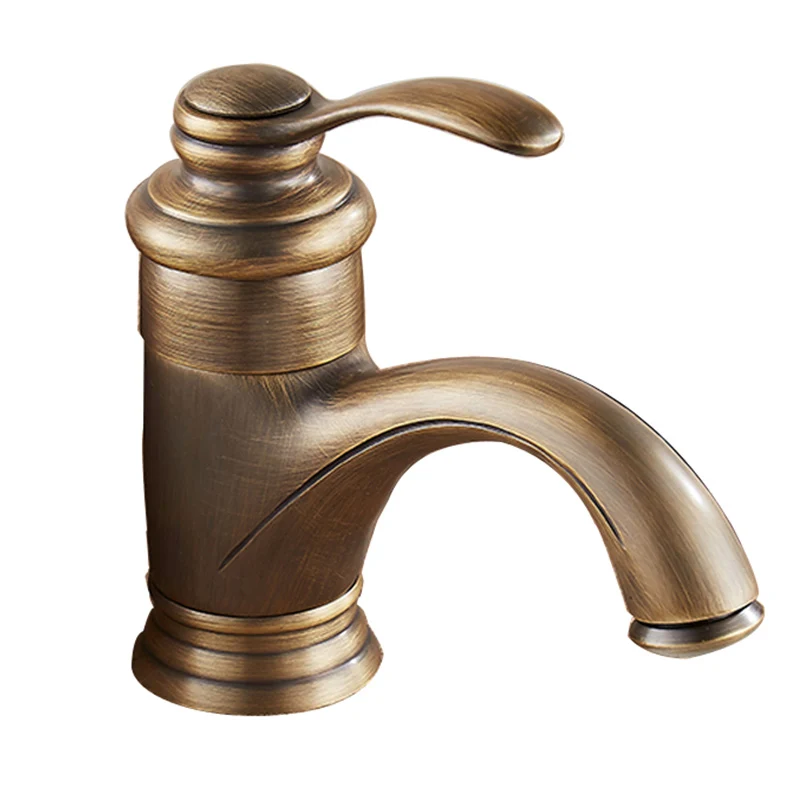 Grifo para lavabo de baño estilo Glam, grifo monomando para lavabo de arco bajo Clearhalo