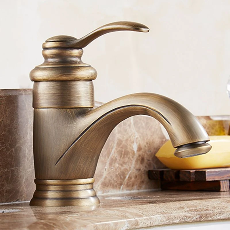 Grifo para lavabo de baño estilo Glam, grifo monomando para lavabo de arco bajo Clearhalo