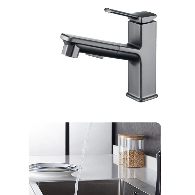 Grifo para recipiente moderno, grifo para recipiente monomando de color puro de cobre Cromo Clearhalo