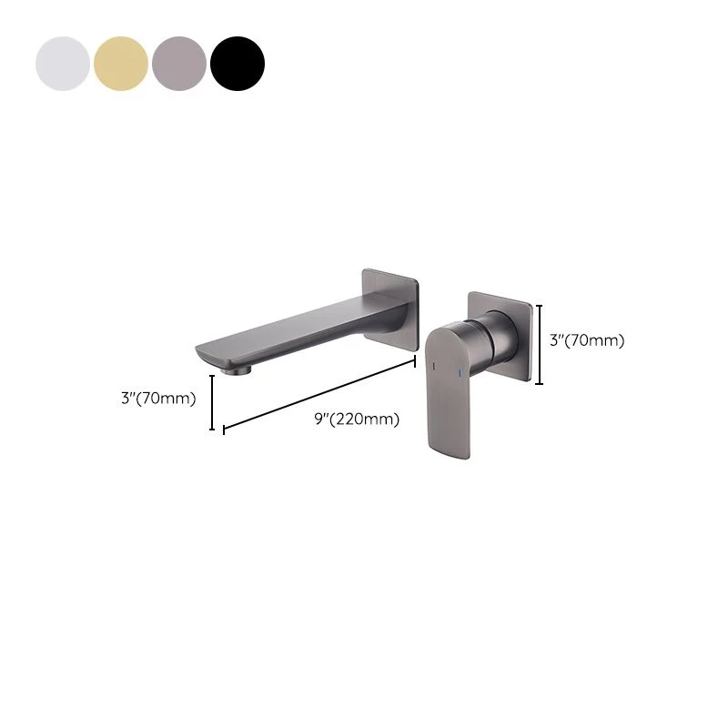Grifo de pared estilo Glam con 2 orificios y manija monomando Plata Clearhalo