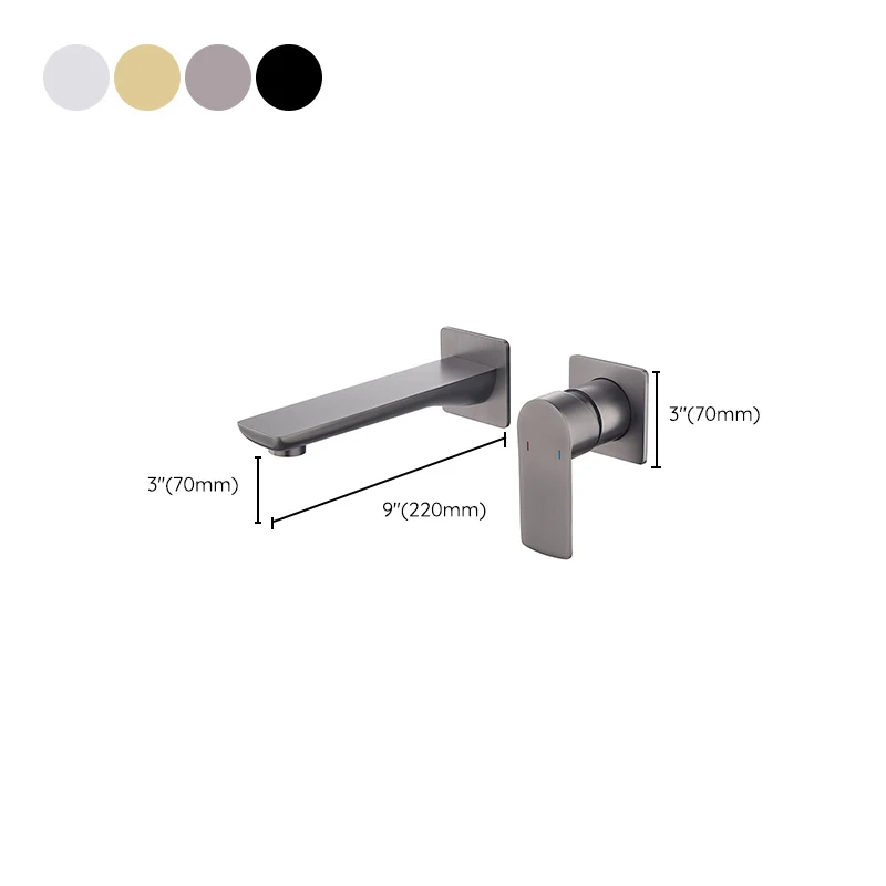 Grifo de pared estilo Glam con 2 orificios y manija monomando Plata Clearhalo