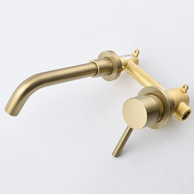 Grifo de pared Grifo de baño con 2 orificios y mango monomando Cromo Clearhalo