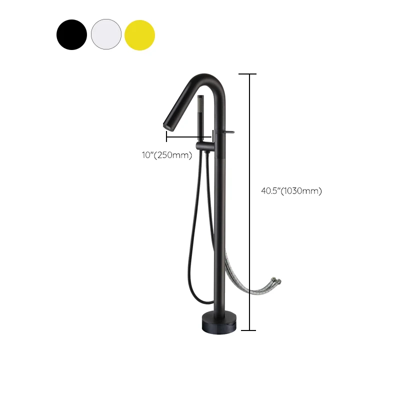 Grifo de pie para baño, cabezal de ducha de mano, grifo para bañera Plata Clearhalo