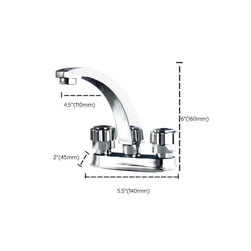 Grifo de recipiente de estilo moderno, manija de perilla de cobre, grifo de recipiente de arco bajo Clearhalo