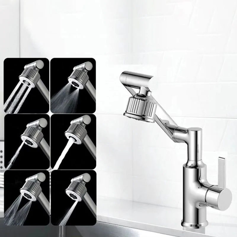 Grifos estilo moderno Grifos monomando para lavabo Plata Clearhalo