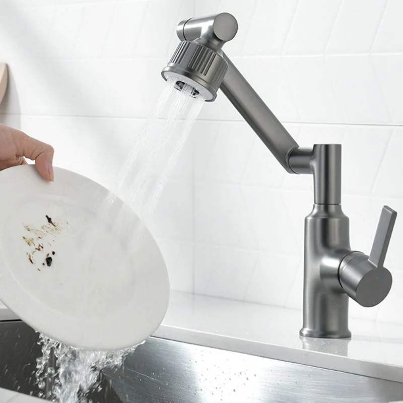Grifos estilo moderno Grifos monomando para lavabo Plata Clearhalo
