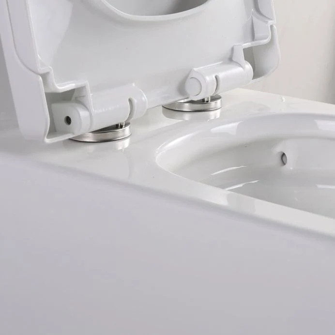 Inodoro alargado moderno, inodoro blanco con asiento para baño Clearhalo