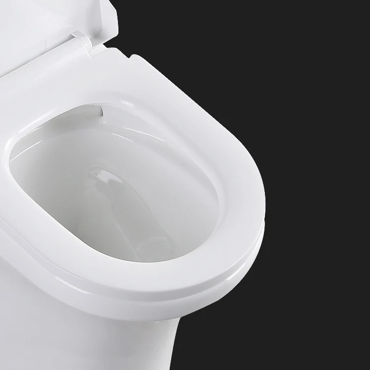 Inodoro alargado moderno, inodoro blanco con asiento para baño Clearhalo