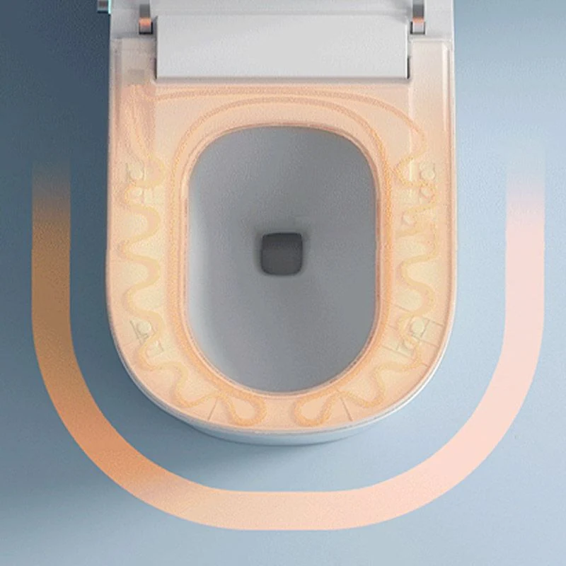 Inodoro blanco moderno con chorro de sifón y asiento de cierre suave para baño Clearhalo