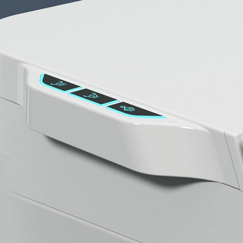 Inodoro blanco moderno con chorro de sifón y asiento de cierre suave para baño Clearhalo